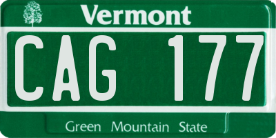 VT license plate CAG177