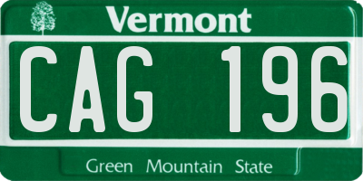 VT license plate CAG196
