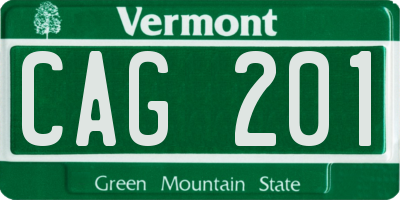 VT license plate CAG201