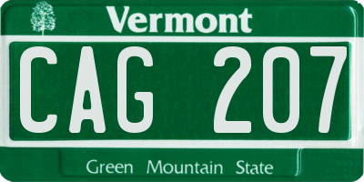 VT license plate CAG207