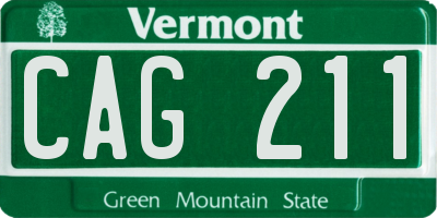 VT license plate CAG211