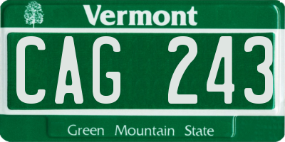VT license plate CAG243