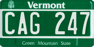 VT license plate CAG247