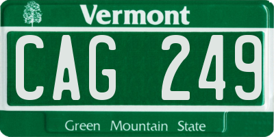 VT license plate CAG249