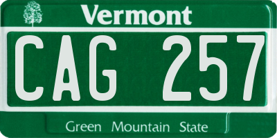 VT license plate CAG257