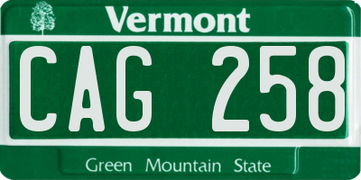 VT license plate CAG258