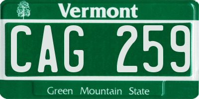 VT license plate CAG259