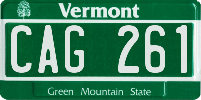 VT license plate CAG261