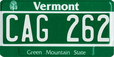 VT license plate CAG262