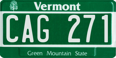 VT license plate CAG271