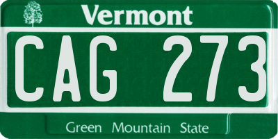 VT license plate CAG273