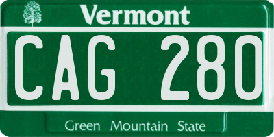 VT license plate CAG280