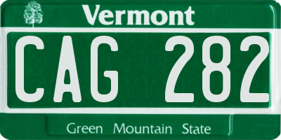 VT license plate CAG282
