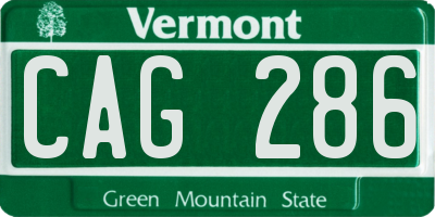 VT license plate CAG286