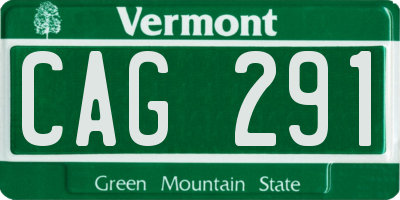 VT license plate CAG291