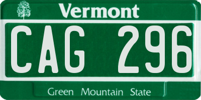 VT license plate CAG296