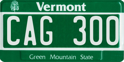 VT license plate CAG300