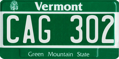 VT license plate CAG302
