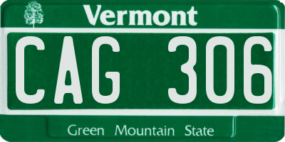 VT license plate CAG306