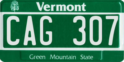 VT license plate CAG307