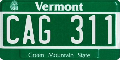 VT license plate CAG311