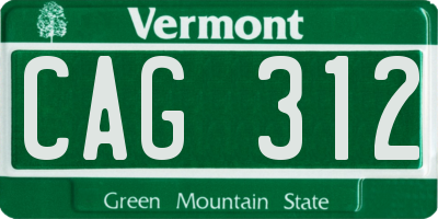 VT license plate CAG312