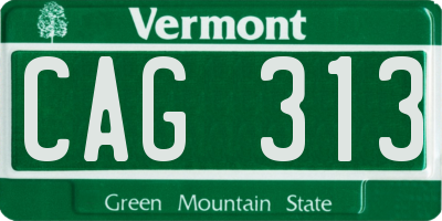 VT license plate CAG313