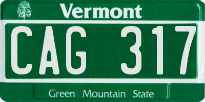 VT license plate CAG317