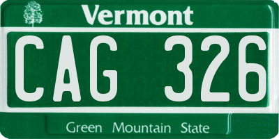 VT license plate CAG326