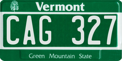 VT license plate CAG327