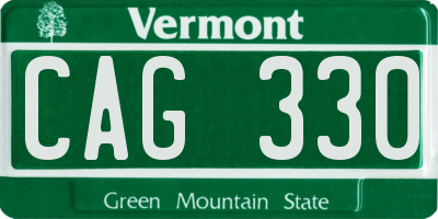 VT license plate CAG330