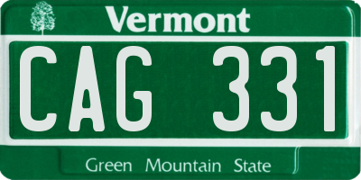 VT license plate CAG331