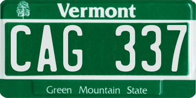 VT license plate CAG337