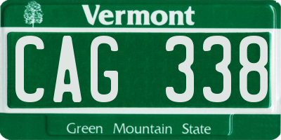 VT license plate CAG338