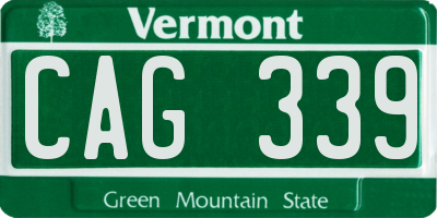 VT license plate CAG339