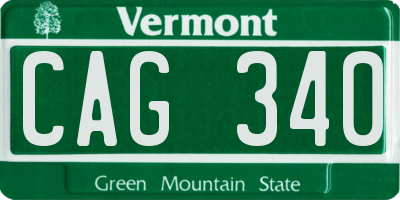 VT license plate CAG340