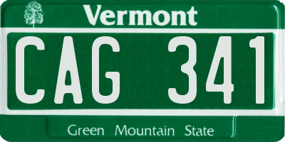 VT license plate CAG341