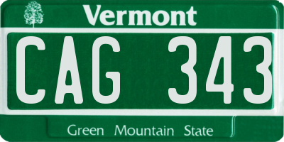 VT license plate CAG343