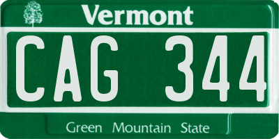 VT license plate CAG344