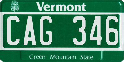 VT license plate CAG346