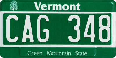 VT license plate CAG348