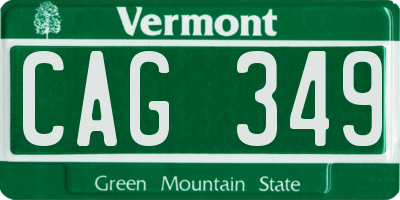 VT license plate CAG349