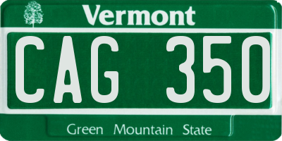 VT license plate CAG350