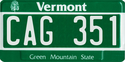 VT license plate CAG351