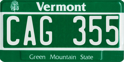 VT license plate CAG355