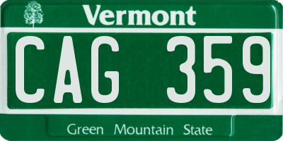 VT license plate CAG359
