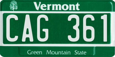 VT license plate CAG361