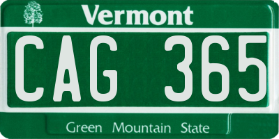 VT license plate CAG365