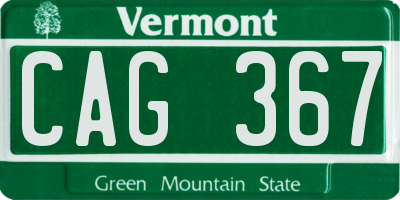 VT license plate CAG367