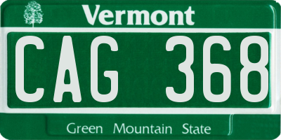 VT license plate CAG368